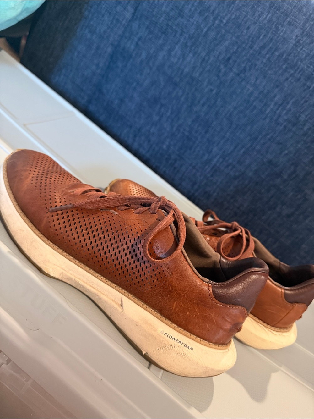 Cole Haan Men's Tan/Brown Perforated Leather Sneakers